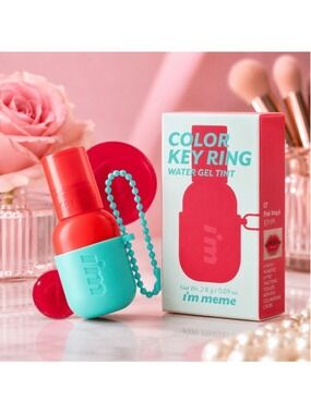 I’m Meme Color Key Ring Water Gel Tint #07 Pink Attack K-Beauty Lip Tint NIB